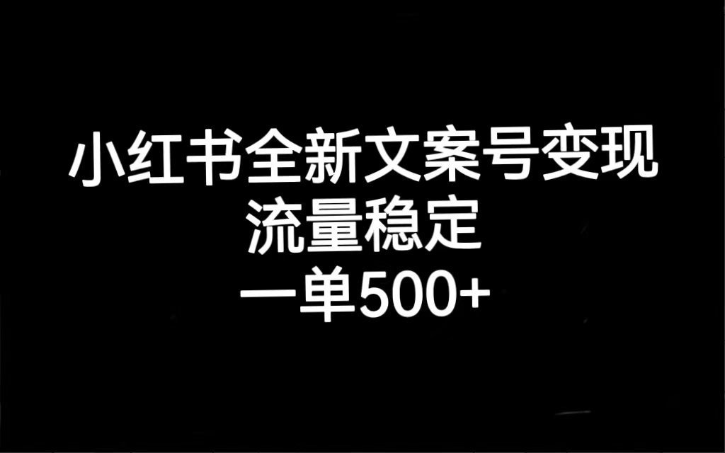 图片[1]-小红书全新文案号变现，流量稳定，一单收入500+-阿灿说钱