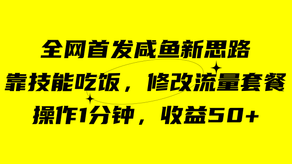 图片[1]-咸鱼冷门新玩法，靠“技能吃饭”，修改流量套餐，操作1分钟，收益50+-阿灿说钱