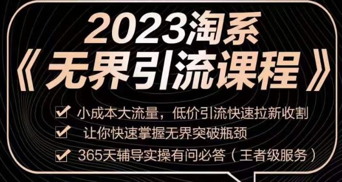 图片[1]-2023淘系无界引流实操课程，​小投入大流量，低成本引流快速拉新，让你迅速掌握突破瓶颈的无界引流技巧！-阿灿说钱