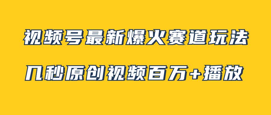 图片[1]-视频号最新爆火赛道玩法，几秒视频可达百万播放，小白即可操作（附素材）-阿灿说钱