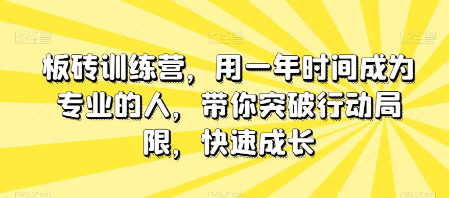 图片[1]-板砖训练营，用一年时间成为专业的人，带你突破行动局限，快速成长-阿灿说钱