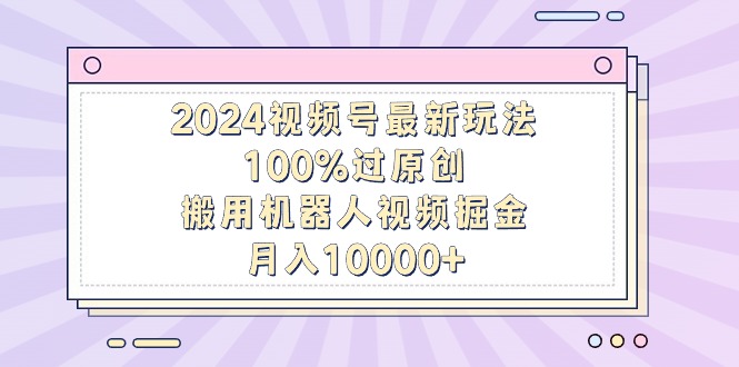 图片[1]-2024视频号最新玩法，100%过原创，搬用机器人视频掘金，月入10000+-阿灿说钱