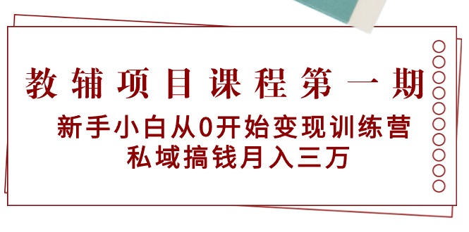 图片[1]-教辅项目课程第一期：新手小白从0开始变现训练营 私域搞钱月入三万-阿灿说钱