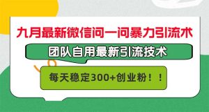 九月最新微信问一问暴力引流术,团队自用引流术,每天稳定300+-吉井万事屋资源网