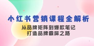 小红书营销课程全解析,从品牌矩阵到爆款笔记,打造品牌霸屏之路-吉井万事屋资源网