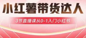小红薯达人带货启航计划,3节直播课从0-1入门小红书-吉井万事屋资源网