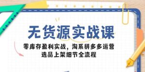 无货源实战课:零库存盈利实战,淘系拼多多运营,选品上架细节全流程-吉井万事屋资源网