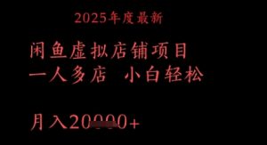 2025年度最新闲鱼虚拟店铺项目一人多店,小白轻松月入1w+-吉井万事屋资源网