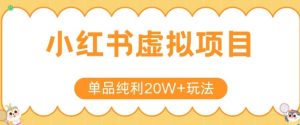 小红书卖虚拟产品，单品纯利20W+玩法分享，4节系列课程-吉井万事屋资源网