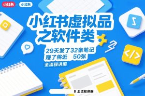小红书虚拟品之软件类，29天发了32条笔记，賺了将近50张，全流程讲解-吉井万事屋资源网